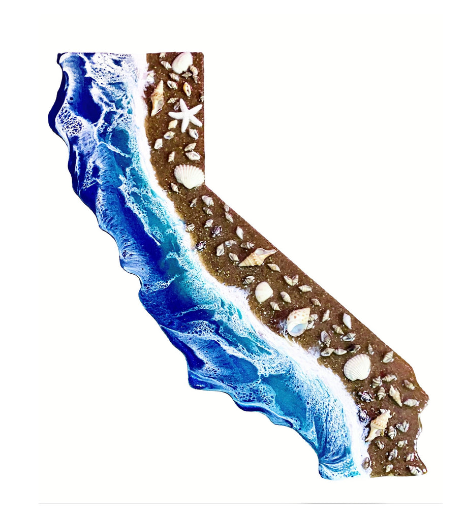 California Ocean Resin Art