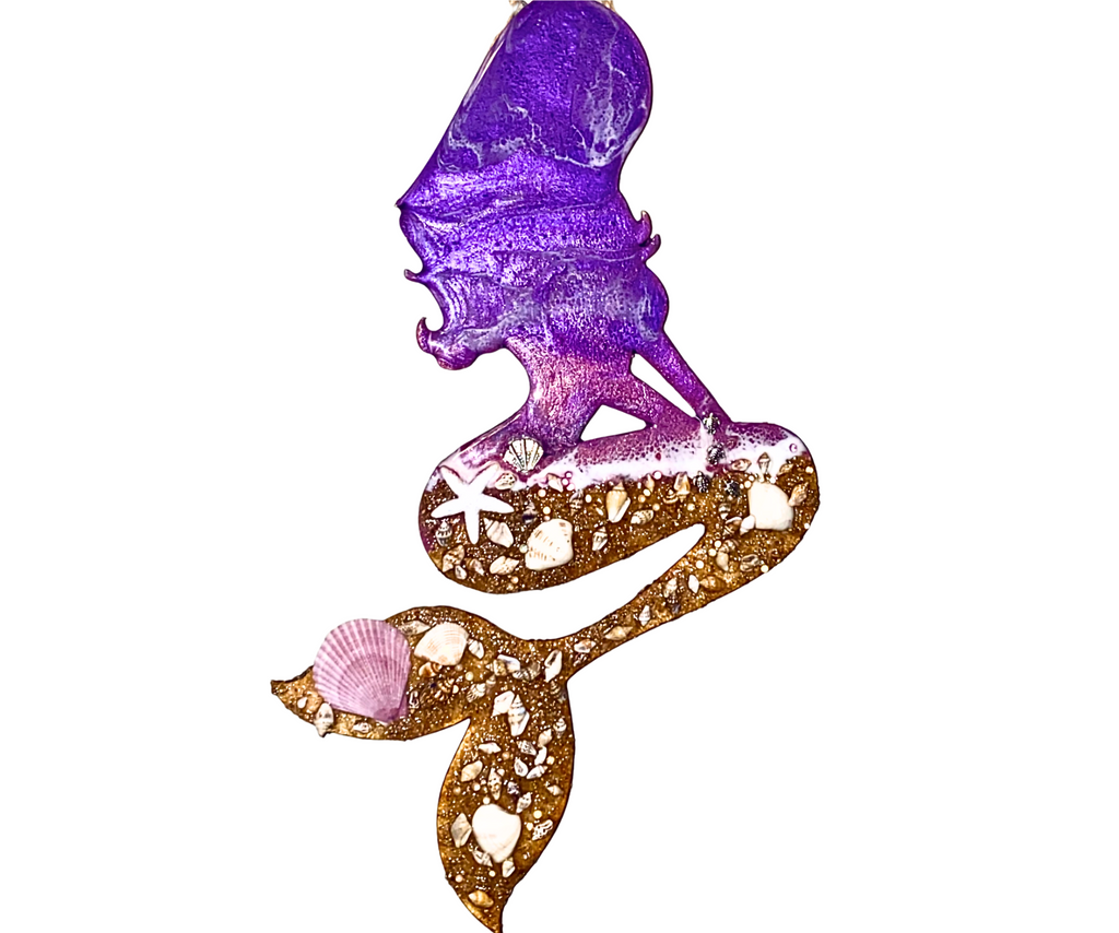 Purple Mermaid Ocean Resin Art