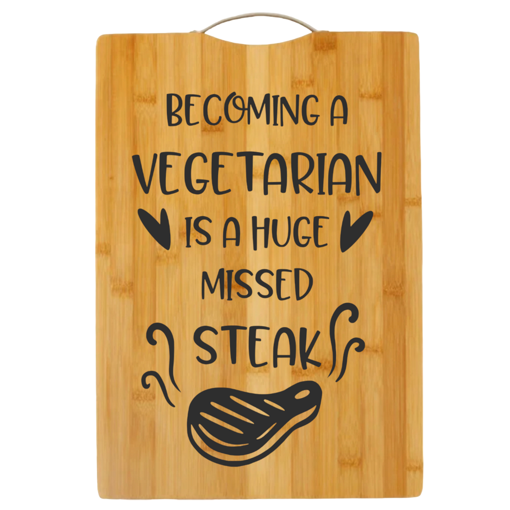 Becoming a Vegetarian is a huge Missed Steak | cutting board | bamboo charcuterie board cheese | cheese board