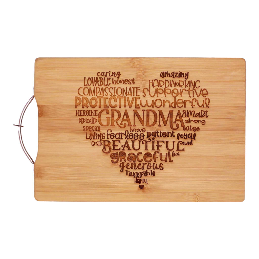 Grandma Heart Word Art  - Cutting Board