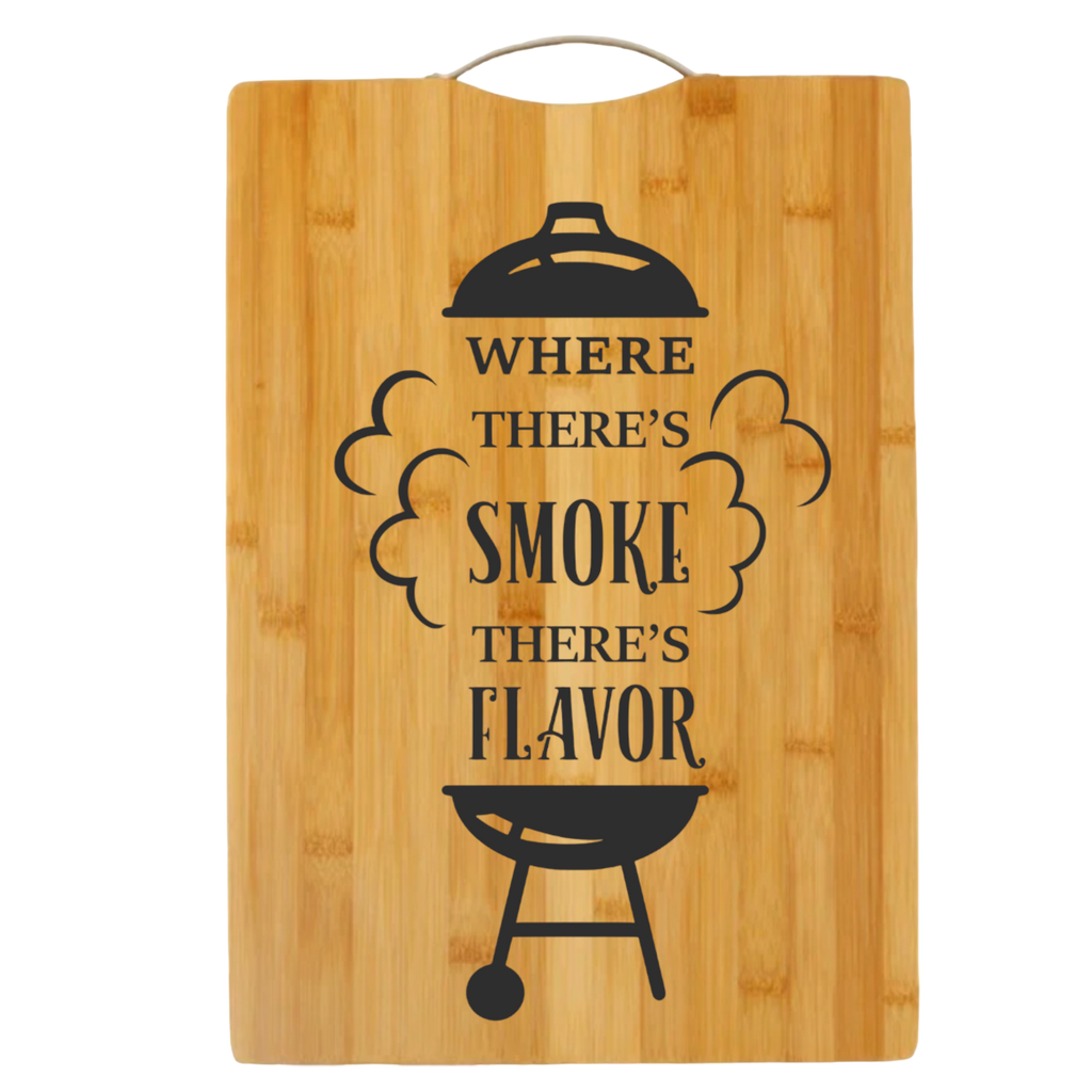 Where There's Smoke There's Flavor | cutting board | bamboo charcuterie board cheese | cheese board