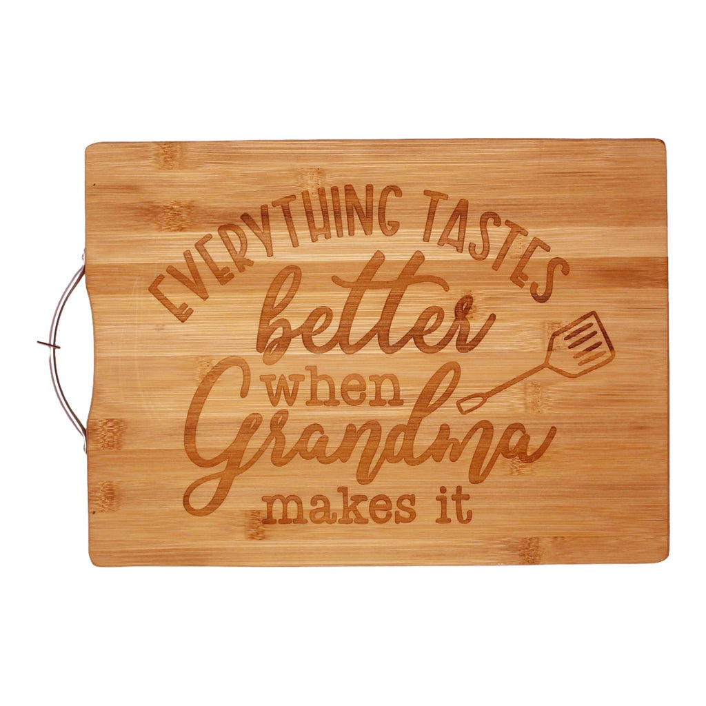 Everything Tastes Better When Grandma Makes It | cutting board | bamboo charcuterie board cheese | cheese board