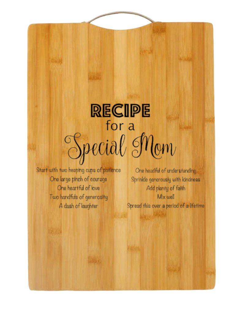 Recipe for a Special Mom | cutting board | charcuterie board cheese | cheese board