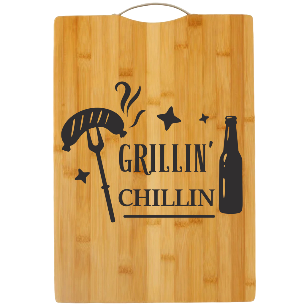 Grillin Chillin | cutting board | bamboo charcuterie board cheese | cheese board