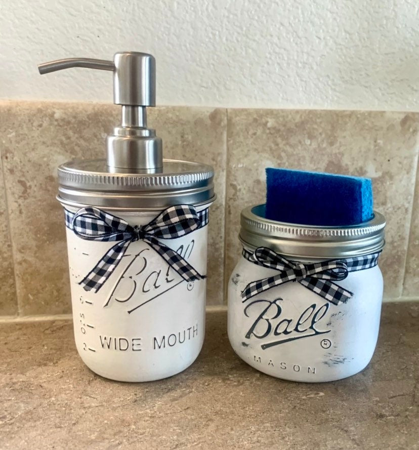 Farmhouse Soap Dispenser and Sponge Holder