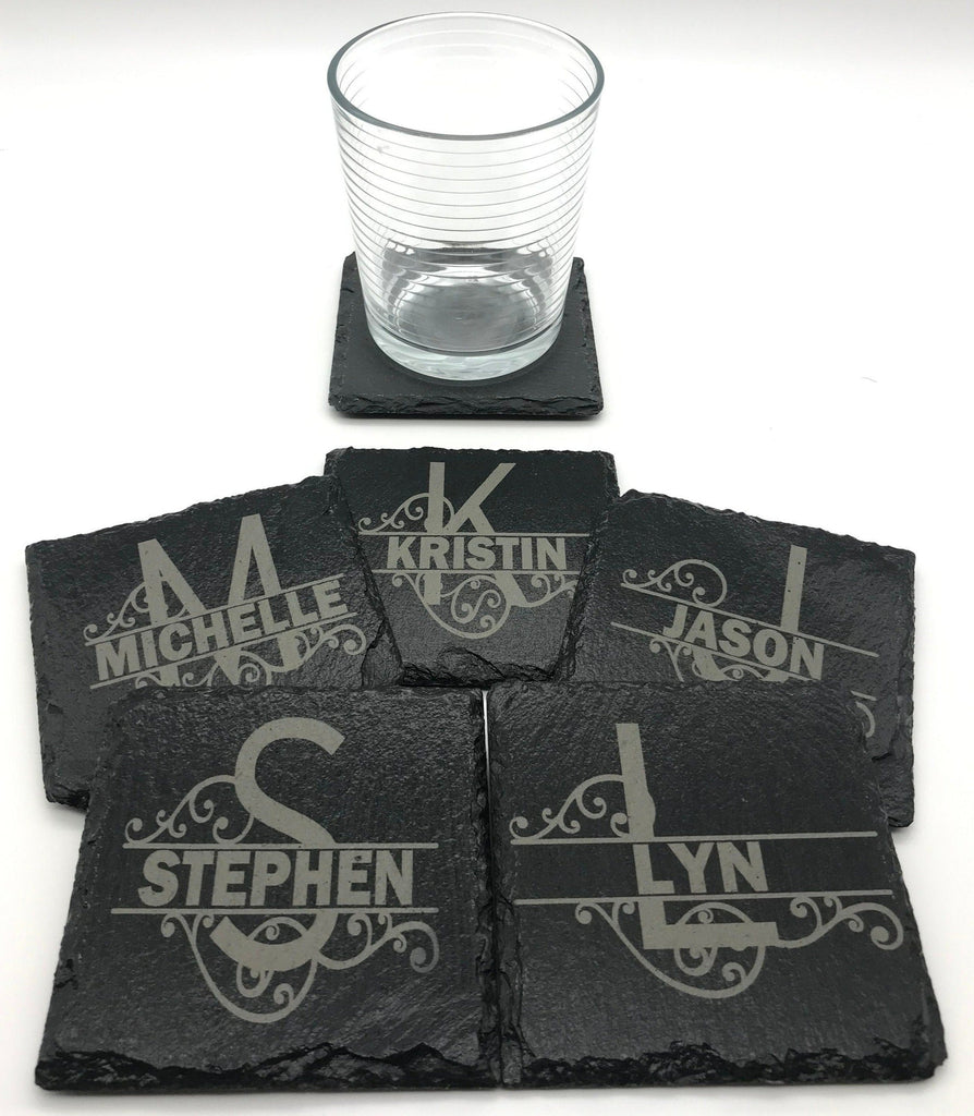 Beautiful Customized Laser Engraved Slate Coasters