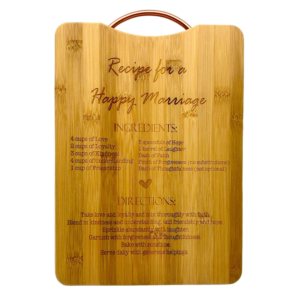 Recipe for a happy marriage | cutting board | bamboo charcuterie board cheese | cheese board