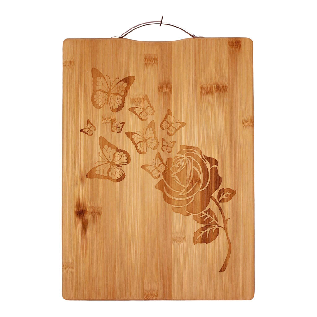 Butterflies and a Rose - Cutting Board